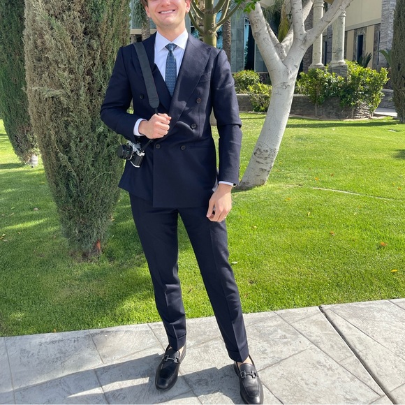 SUIT SUPPLY HAVANA DOUBLE BREASTED NAVY SUIT - Picture 14 of 15